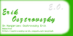 erik osztrovszky business card
